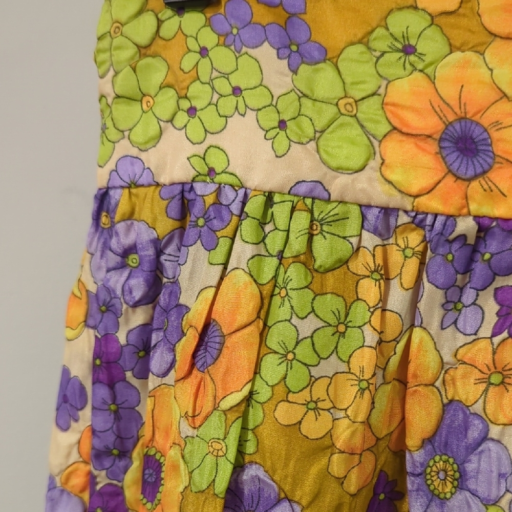 Vintage 70s‎ Floral Maxi Skirt Handmade 13" Waist - Picture 4 of 10